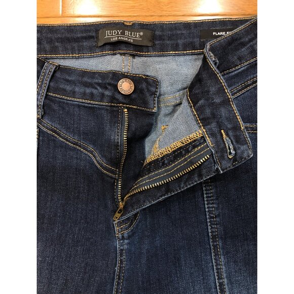 Judy Blue Flare Fit High Rise Blue Denim Jeans Size 11 - Picture 9 of 11